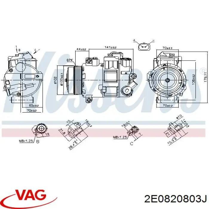 2E0820803J VAG Compresor climatizador