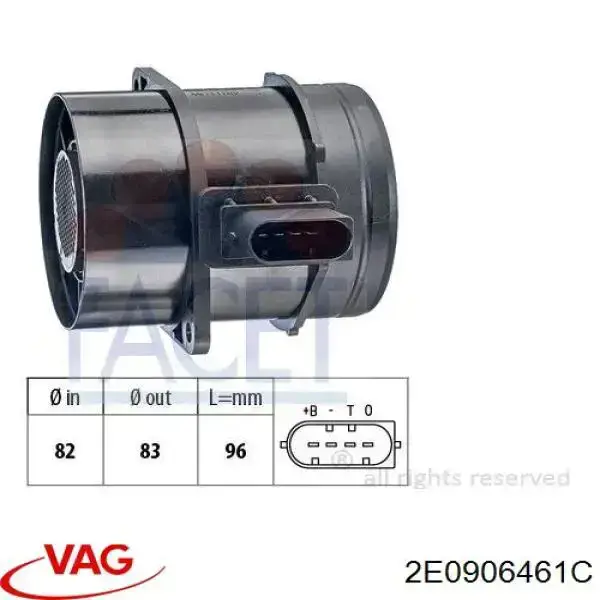 Comprar 2E0906461C VAG Sensor de masa de aire