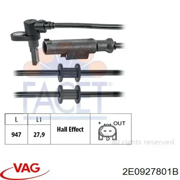 Sensor ABS de rueda delantera VAG 2E0927801B precio, desde 29,13 EUR