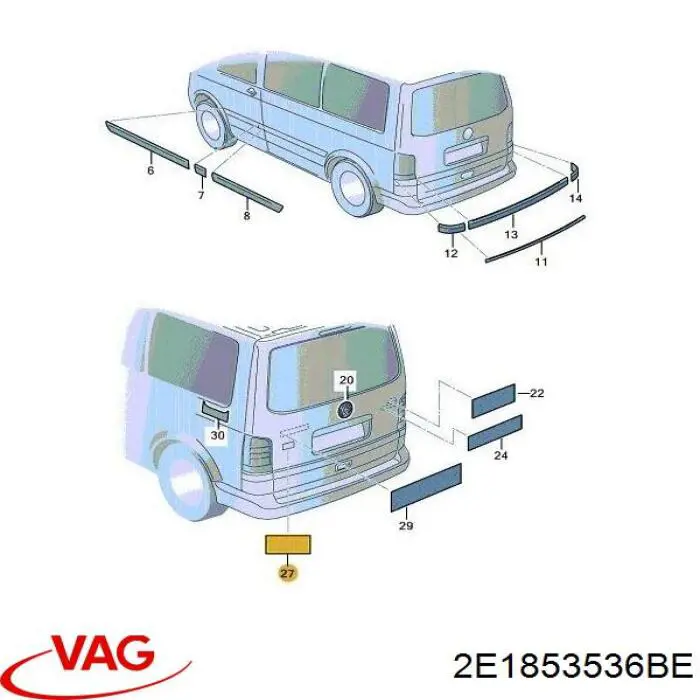 Guía del parachoques delantero izquierda VAG 7C0807177 precio, desde 16,58 EUR