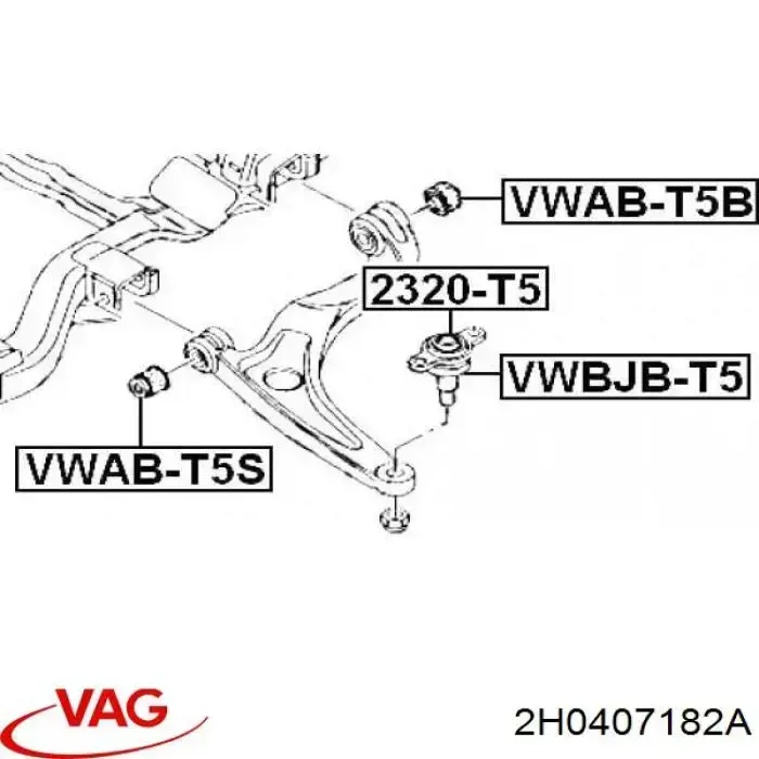 2H0407182A VAG Silentblock de brazo de suspensión delantero inferior