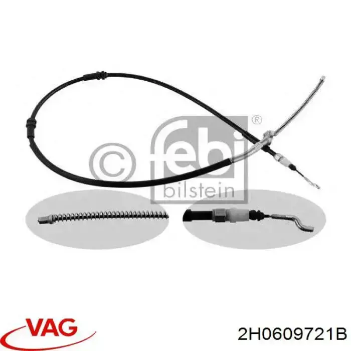 2H0609721B VAG cable de freno de mano trasero derecho/izquierdo