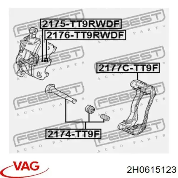 Comprar 2H0615123 VAG Pinza de freno delantera izquierda