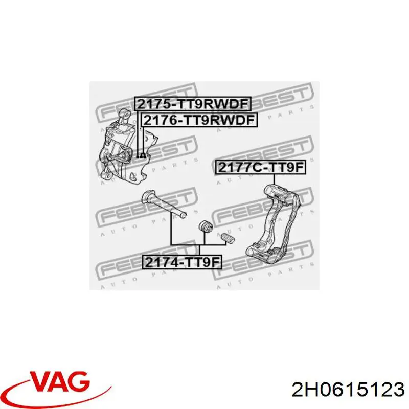 Comprar 2H0615123 VAG Pinza de freno delantera izquierda