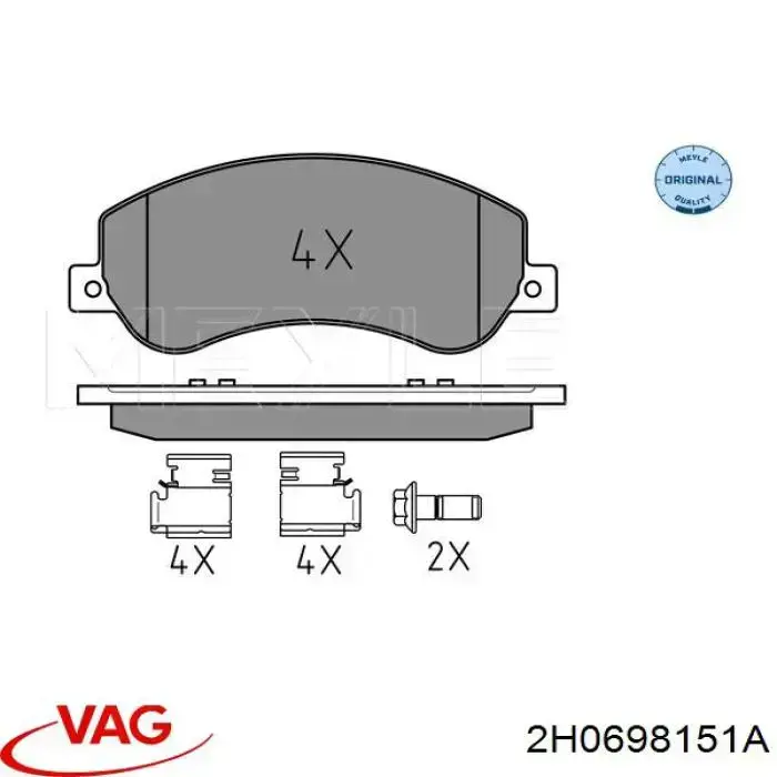 Pastillas de freno 2H0698151A VAG