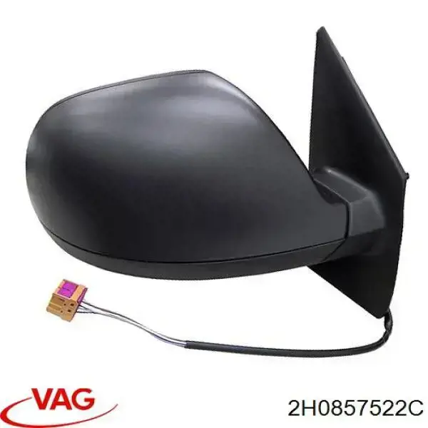 2H0857522C VAG cristal de espejo retrovisor exterior derecho