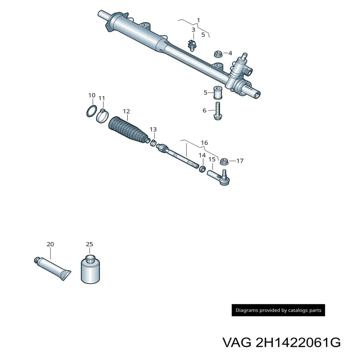 2H1422061G VAG cremallera de dirección