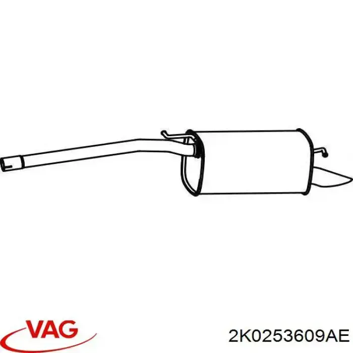 Silenciador trasero VAG 2K0253609AE precio, desde 367,35 EUR
