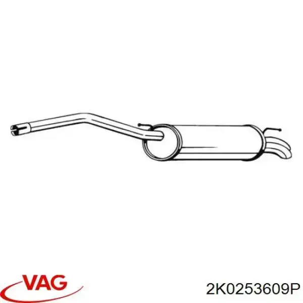 2K0253609P VAG Silenciador trasero