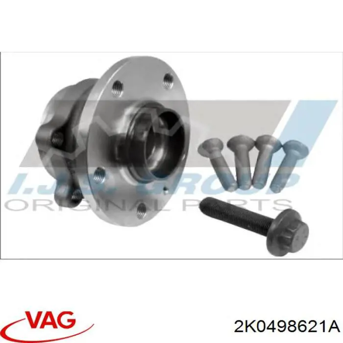 2K0498621A VAG cubo de rueda trasero