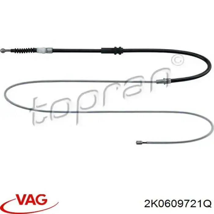 2K0609721Q VAG cable de freno de mano trasero derecho/izquierdo