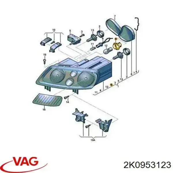 Comprar 2K0953123 VAG Portalámparas de faro