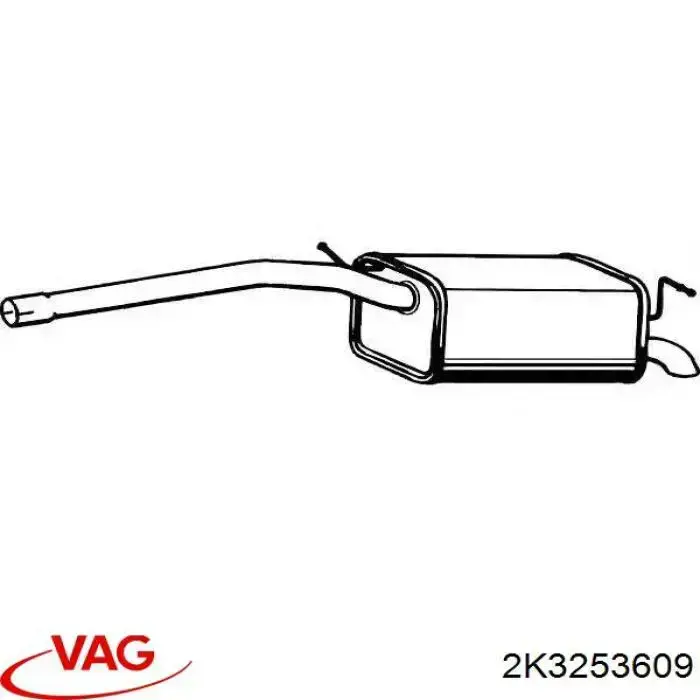 2K3253609 VAG Silenciador trasero