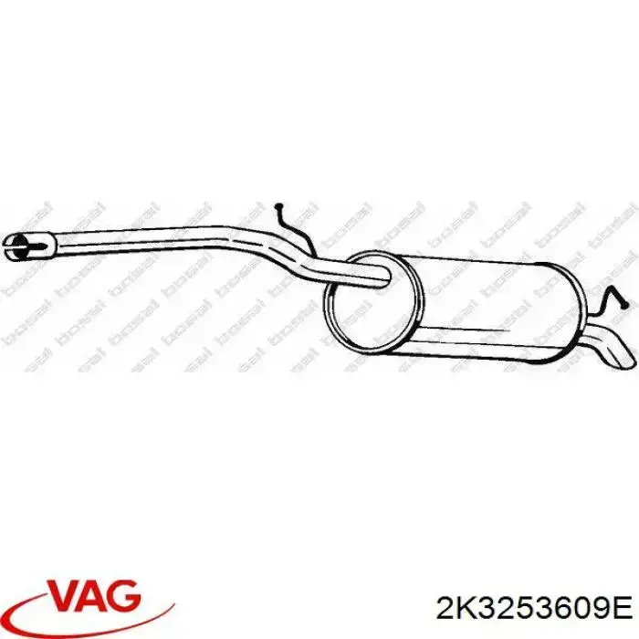 Silenciador trasero VAG 2K3253609E precio, desde 104,47 EUR