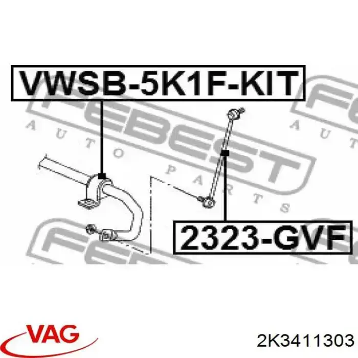 2K3411303 VAG estabilizador delantero