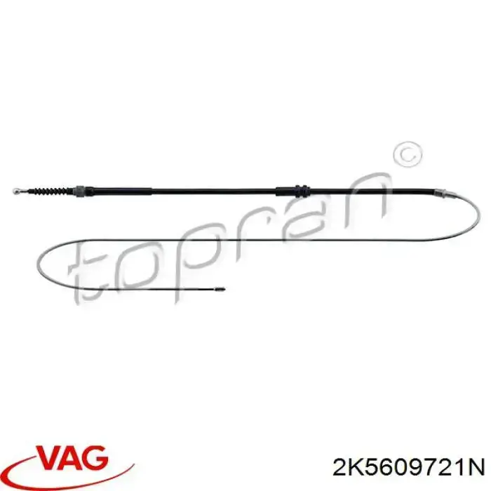 2K5609721N VAG cable de freno de mano trasero derecho/izquierdo