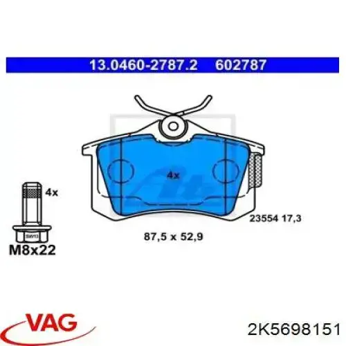 Pastillas de freno delanteras Volkswagen Tiguan 1 5N1, 5N2