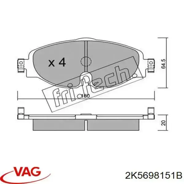 Pastillas de freno delanteras Volkswagen Tiguan 1 5N1, 5N2
