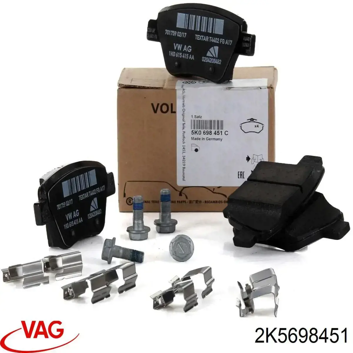 Pastillas de freno traseras Volkswagen Jetta 6 162, 163, AV3, AV2, AY2, AY3