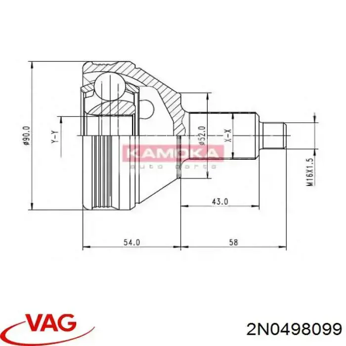Junta homocinética exterior delantera VAG 2N0498099 precio, desde 65,00 EUR