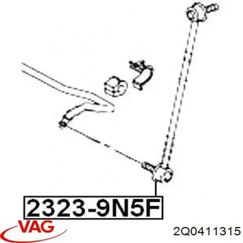 2Q0411315 VAG soporte de barra estabilizadora delantera