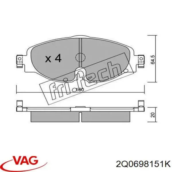 Pastillas de freno delanteras Volkswagen Tiguan 1 5N1, 5N2