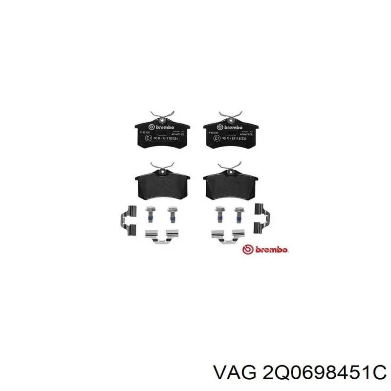 Pastillas de freno traseras 2Q0698451C VAG