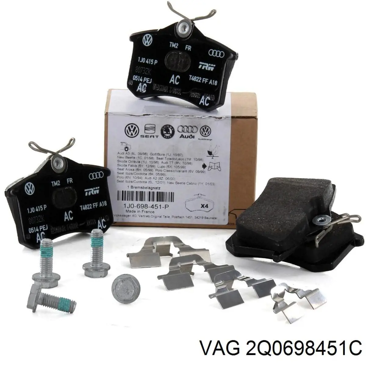 Pastillas traseras de freno VAG 2Q0698451C precio, desde 11,69 EUR
