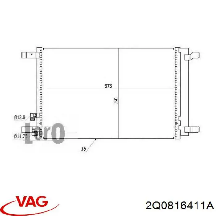 Comprar 2Q0816411A VAG Condensador de aire acondicionado