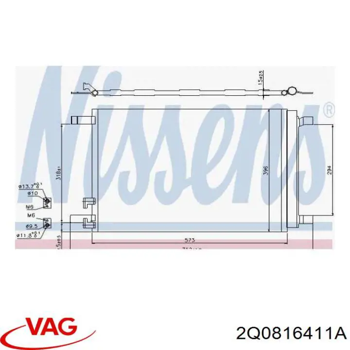 2Q0816411A VAG condensador aire acondicionado