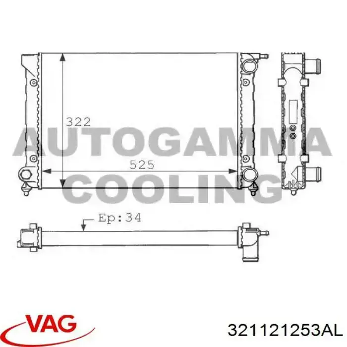 Comprar 321121253AL VAG Radiador de auto