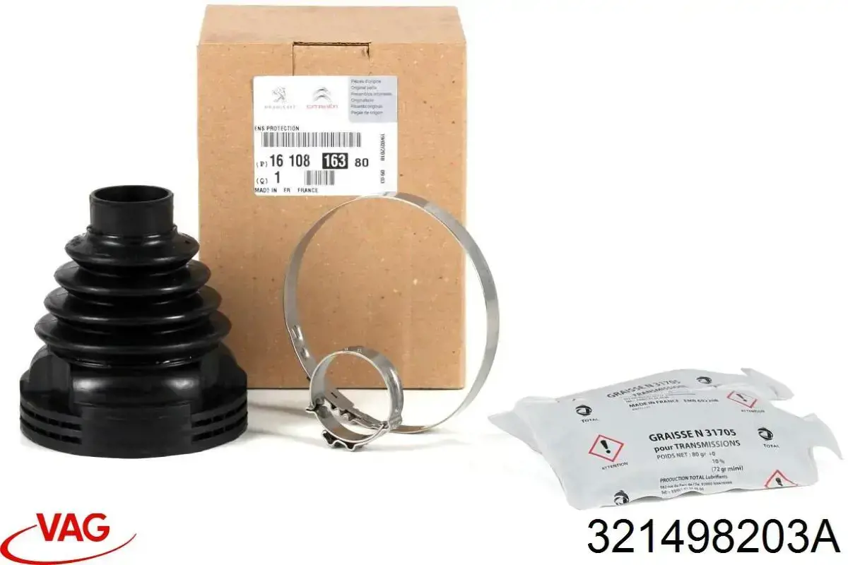 Fuelle semieje delantero exterior VAG 321498203A
