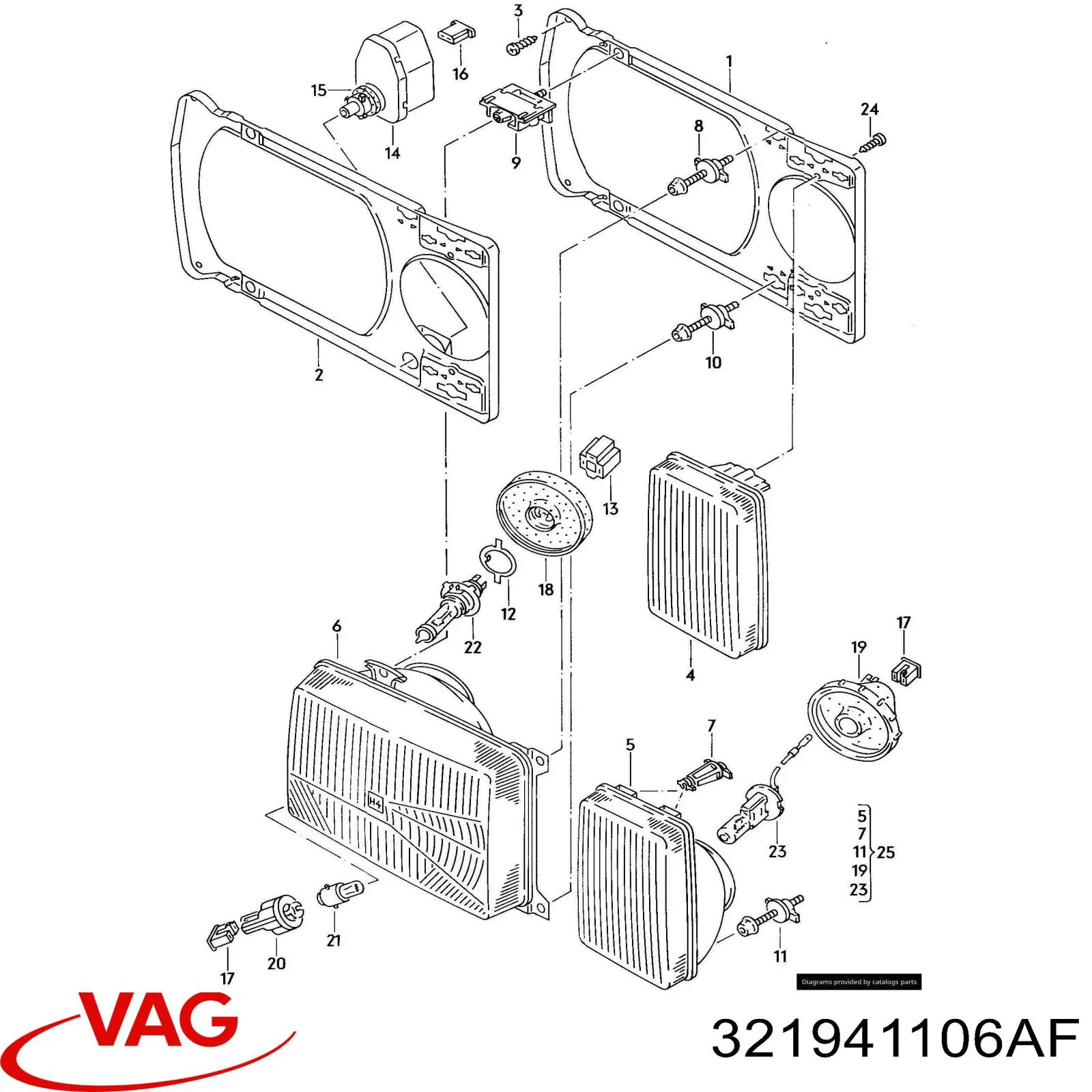 Faro derecho para Volkswagen Passat (B2, 32B)