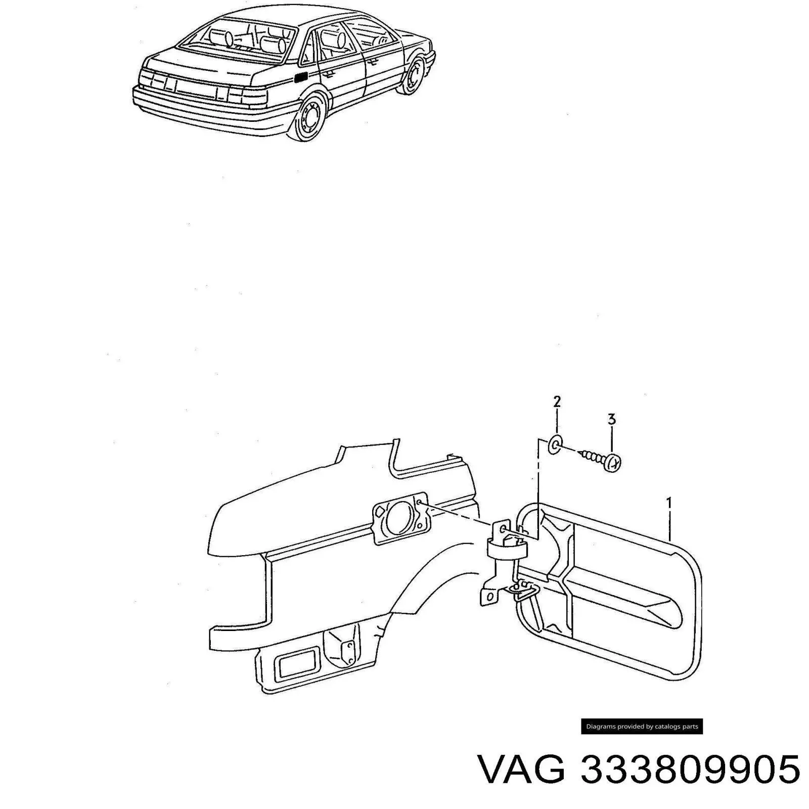 Comprar 333809905 VAG Tapa de depósito de combustible