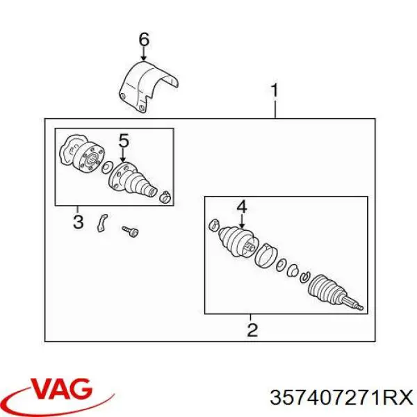 Comprar 357407271RX VAG Semieje delantero izquierdo
