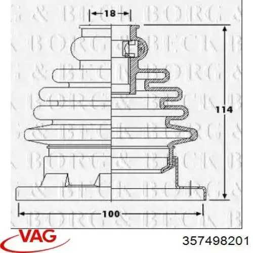 Comprar 357498201 VAG Fuelle de semieje delantero interior