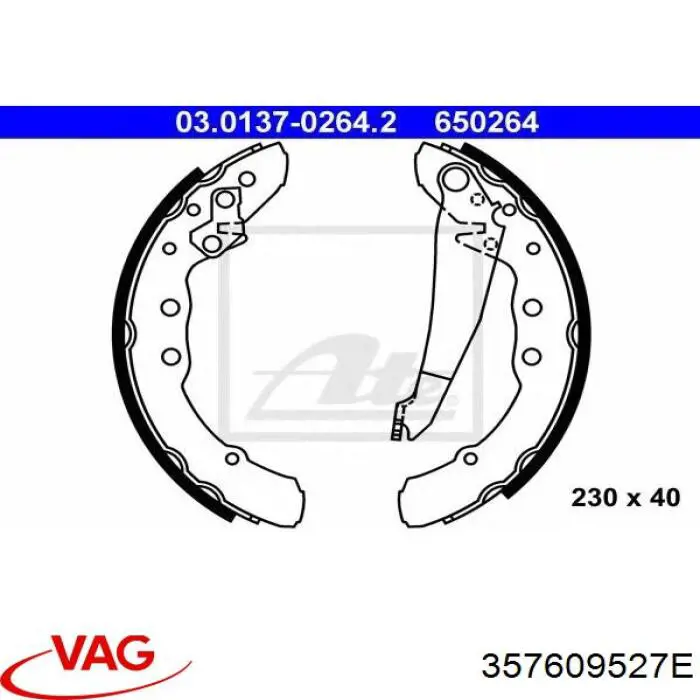 Zapatas de freno de tambor traseras VAG 357609527E precio, desde 23,86 EUR