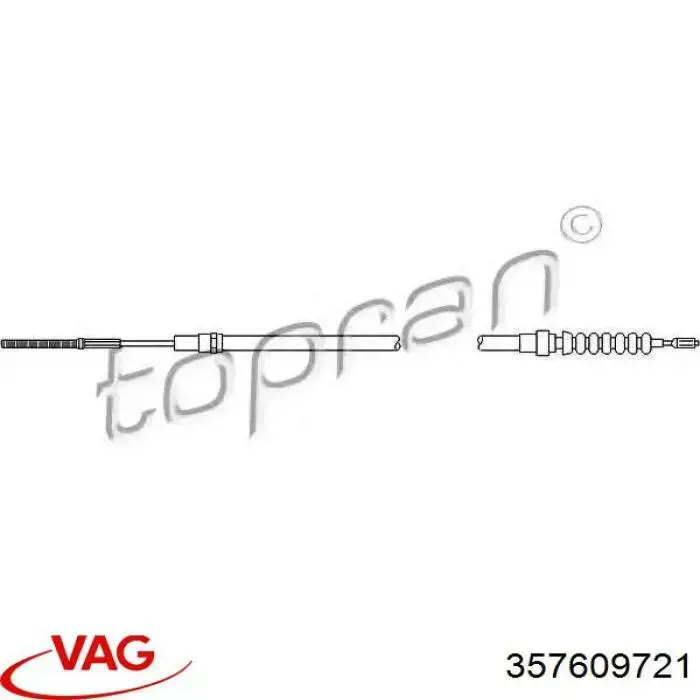 357609721 VAG cable de freno de mano trasero derecho/izquierdo