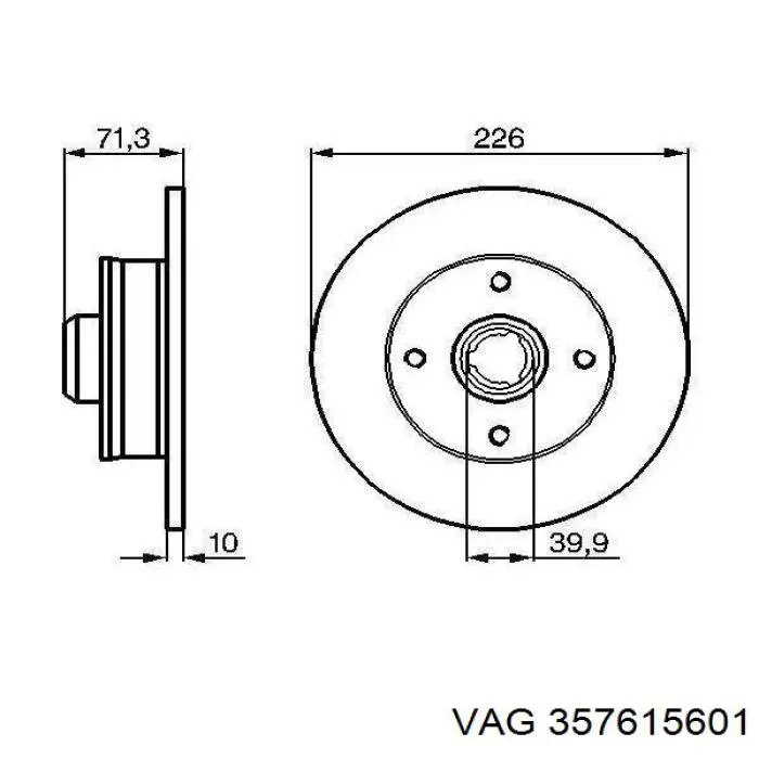 Comprar 357615601 VAG Disco de freno trasero