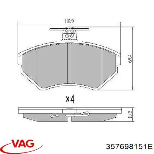 Pastillas de freno delanteras Seat Ibiza 2 6K1