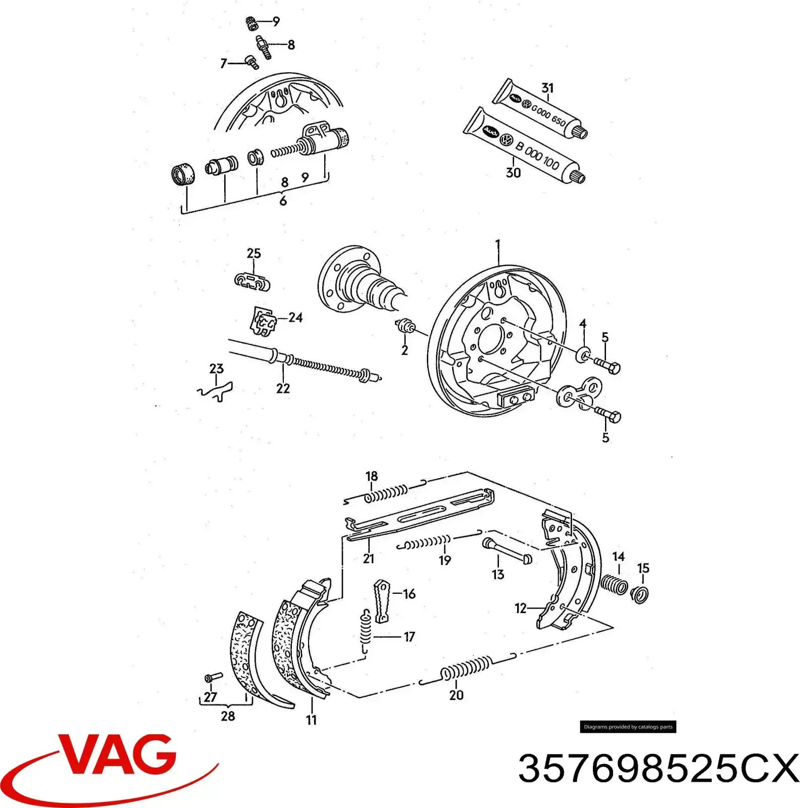Comprar 357698525CX VAG Zapatas de freno