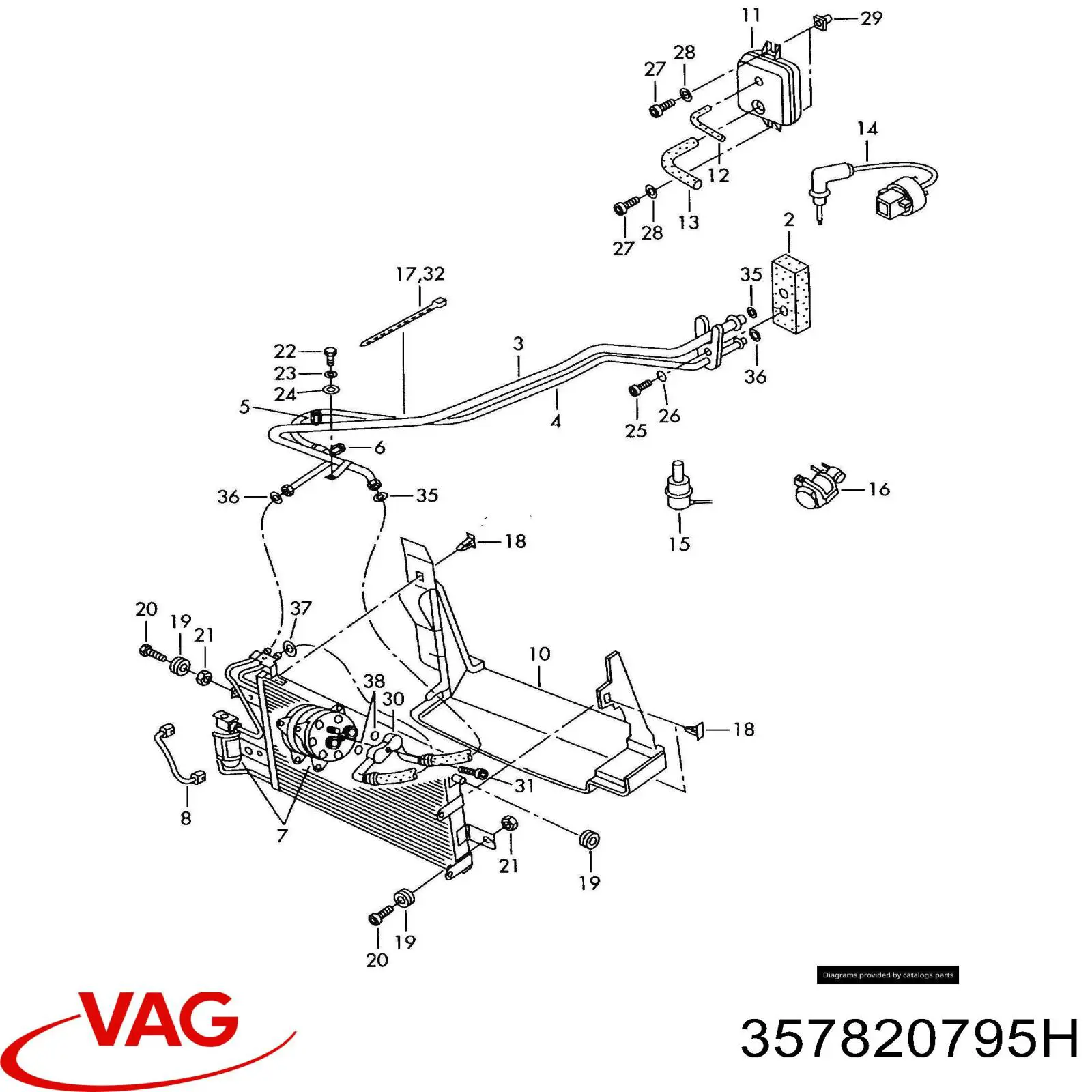 Válvula del compresor de aire acondicionado VAG 357820795H precio, desde 53,92 EUR