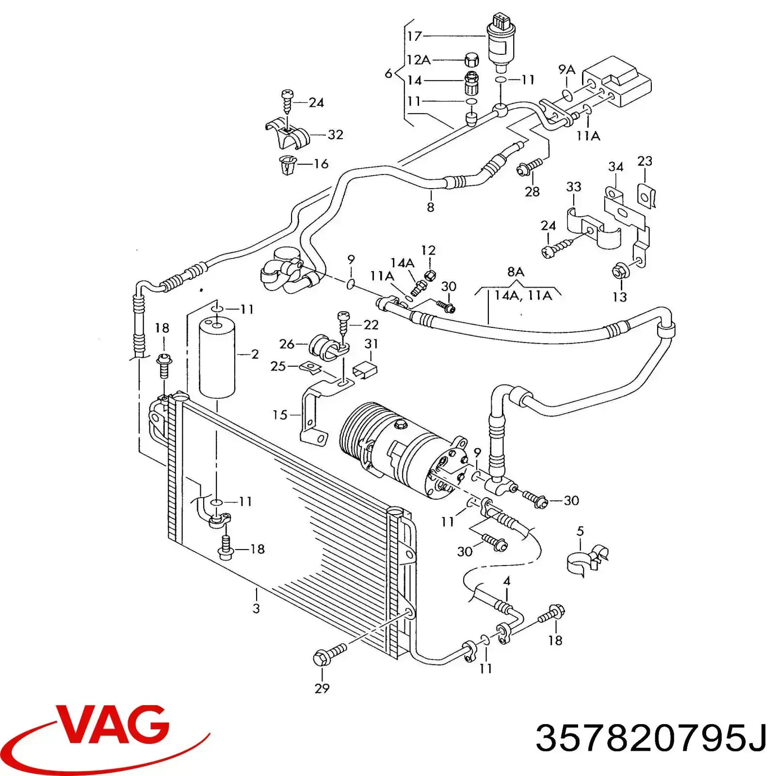 Valvula De Carga De El Aire Acondicionado para Volkswagen Passat (B3, B4, 3A5, 351)
