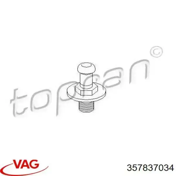 Pieza de enganche del pestillo de la puerta trasera 357837034 VAG