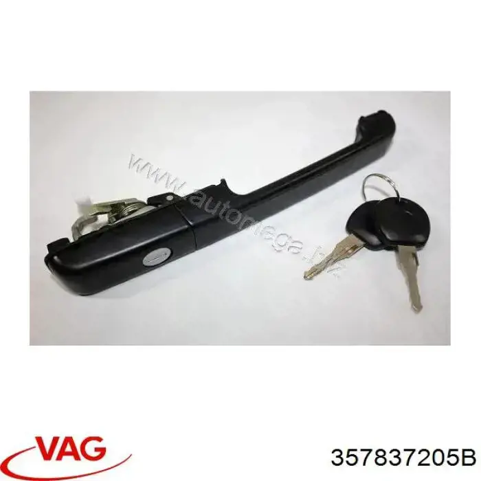 Manija exterior izquierda de puerta delantera 357837205B VAG