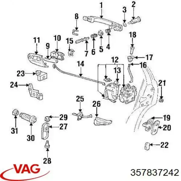 Comprar 357837242 VAG Bombín de cerradura de puerta delantera