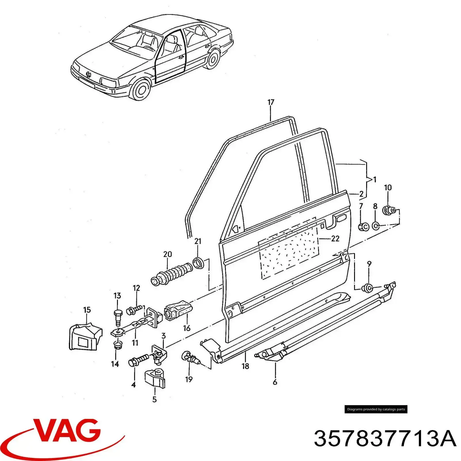 Junta de puerta delantera izquierda VAG 357837713 precio, desde 105,55 EUR