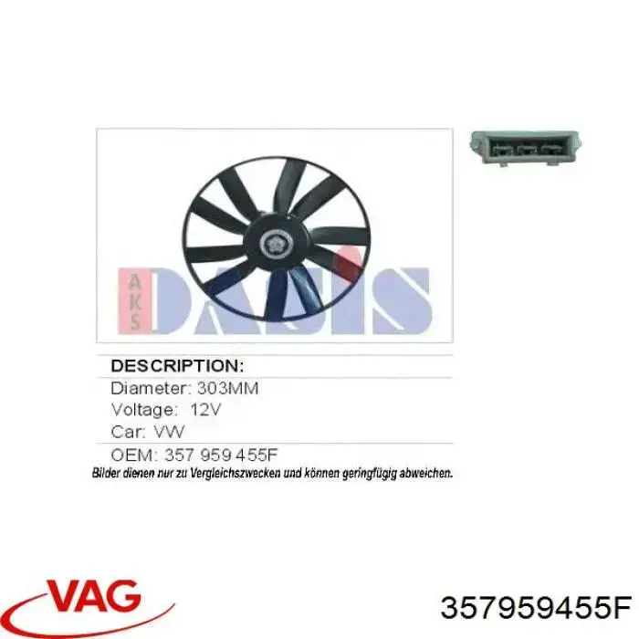 Ventilador de radiador VAG 357959455F precio, desde 56,46 EUR