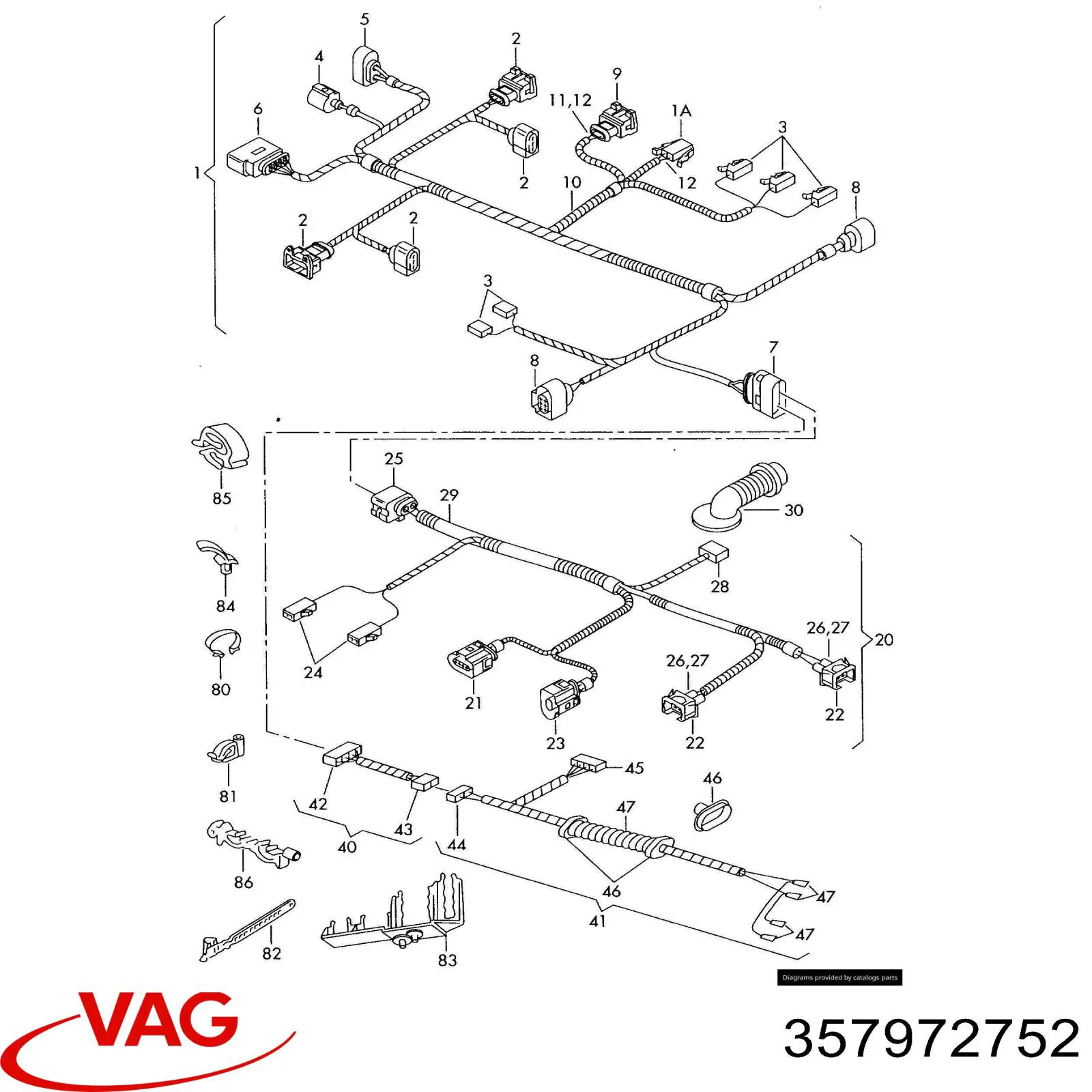 Portalámparas de luz intermitente VAG 357972752