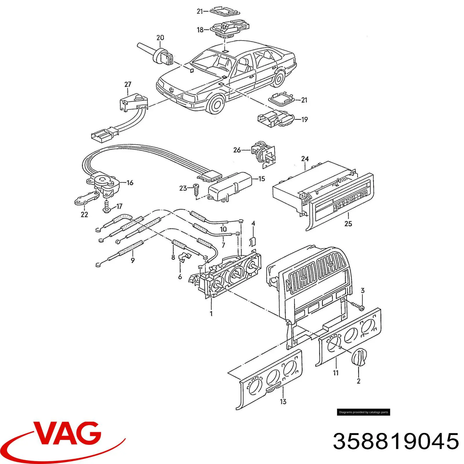 Módulo de modos de calefacción/aire acondicionado VAG 358819045 precio, desde 288,35 EUR